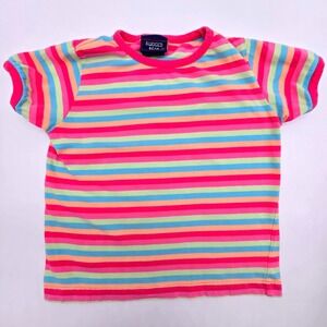 Vintage Rugged Bear Girls Striped T Shirt Size 8